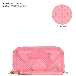 Wicked x Lug Whirly RFID Wristlet Wallet Positively Pink NWOT